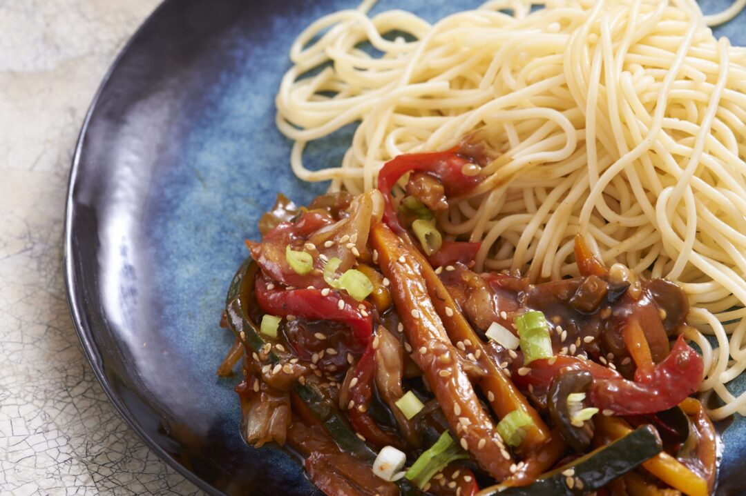 Vegetable Stir-fry and Noodles