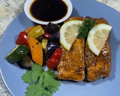 Grilled Salmon with Roasted Veggies